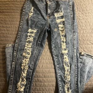 Fashion Nova Ripped Denim Skinny Jeans